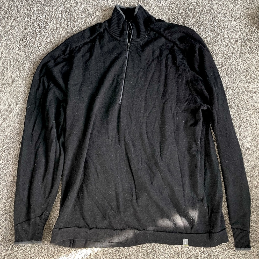 Smartwool merino wool quarter zip sweater black